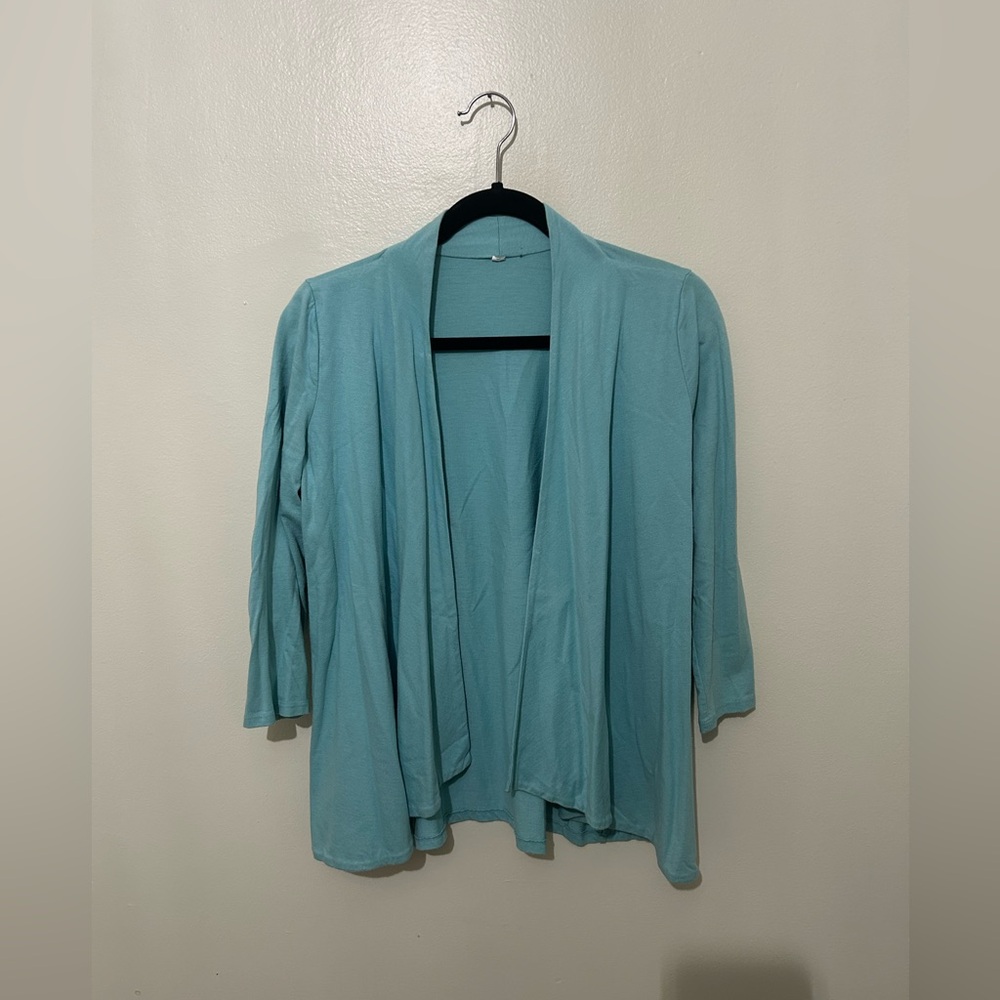 Light Blue-Tealish Open Front Cardigan